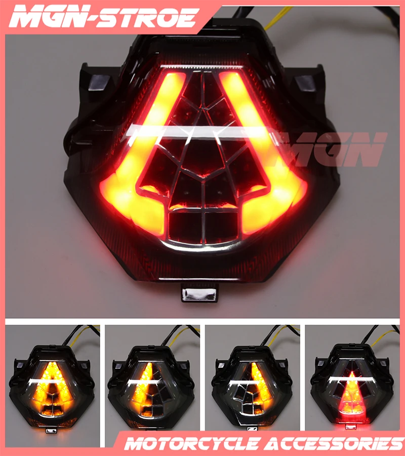 Motorcycle LED Rear Turn Signal Tail Stop Light Lamps Integrated For YZF R3 YZF-R25 FZ07 MT07 FZ MT 07