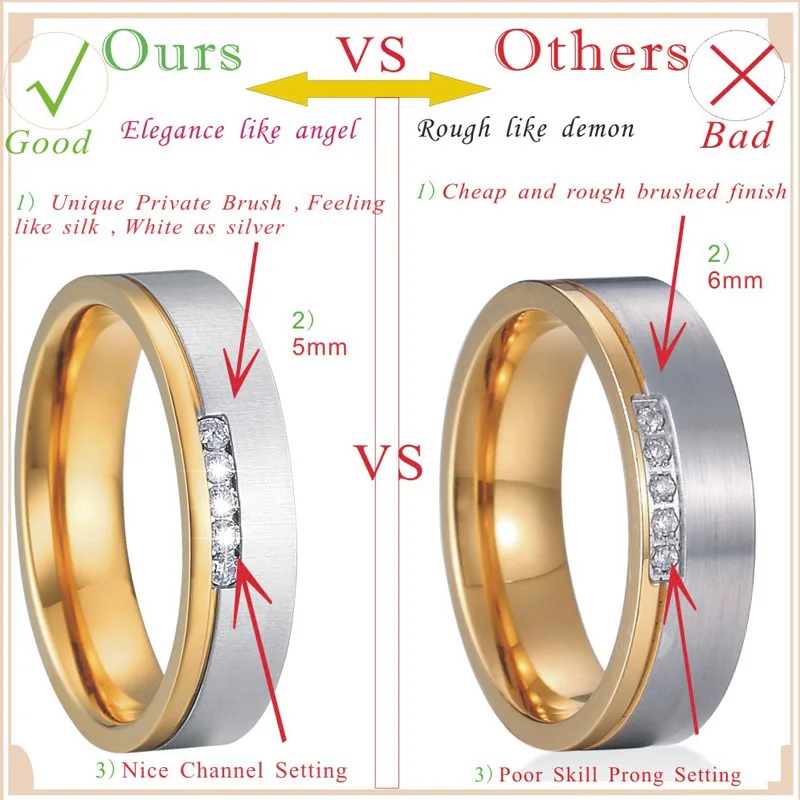 Обручальные кольца для пар, кольцо для мужчин золотого цвета, ювелирные изделия из нержавеющей стали, обручальные юбилейные кольца для женщин