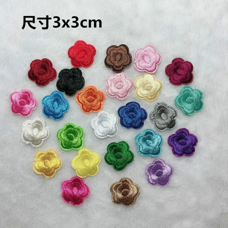 

100pcs/lot Small Embroidered Patches Flower Sticker Clothing Decoration Dress Shirt Diy Patch Cute Applique Heat Transfers