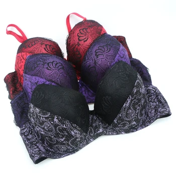 

BingYanFuShi bra solid push up C D DD E F cup bras for women plus size 34-50 great size underwire lingerie bra bh Sexy lace B12