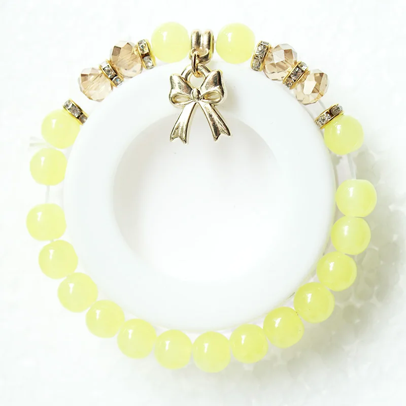 7 bow yellow beads