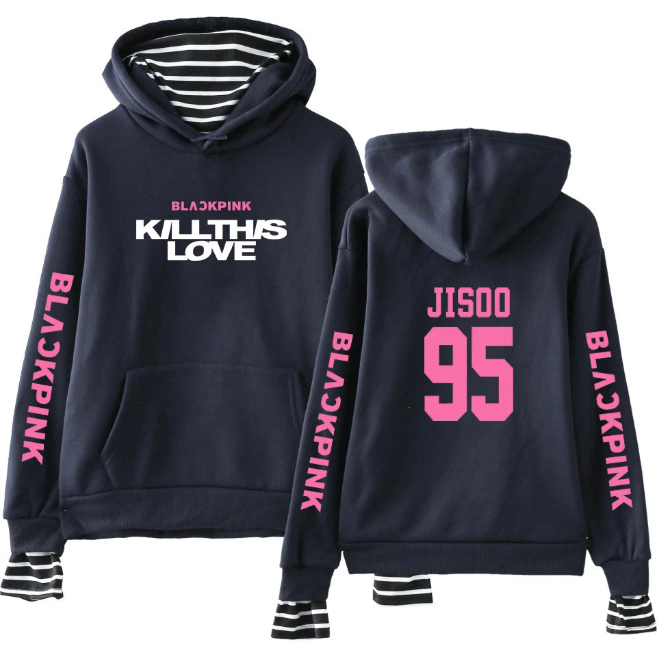 Blackpink Kill This Love Kpop поддельные два предмета толстовки женские модные толстовки с длинным рукавом Толстовка с капюшоном уличная одежда