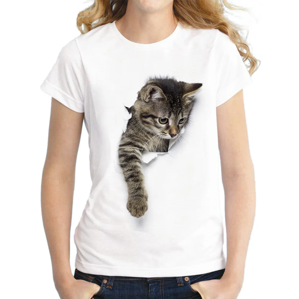 

6xl Plus Size Womens Crop Tops Cat Print Sexy White Casual Female Femme Outwear Classic T Shirt New Fashion Girls Tops Clothes
