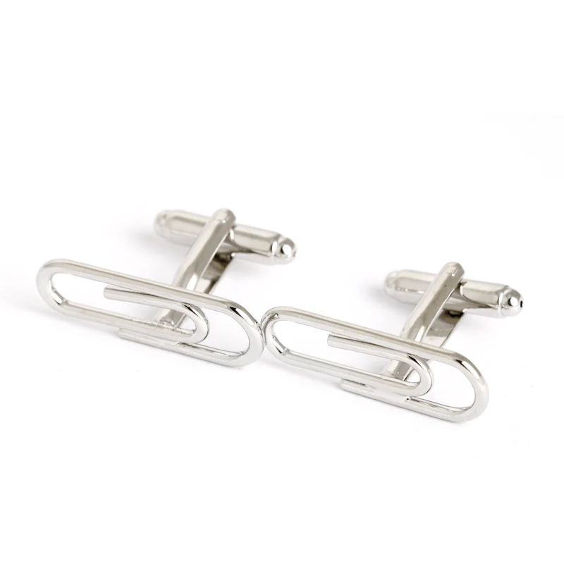 UniquePaperClipSliverCufflinksForMensWeddingCufflinksJewelryAccessoriesForMensGifts
