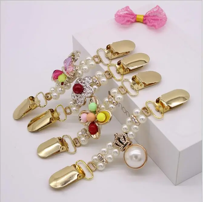 

1pcs New Duck Clips Flexible Beaded Pearl Shawl Blouse Shirt Sweater Cardigan Collar Sweater Chain Clothing Accessories