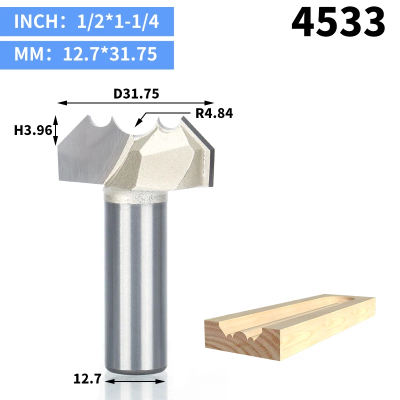 HUHAO 1 шт. 1/" хвостовик профессионального класса двойной дуги Дракон шаровые биты круглый над фрезом для деревообработки гравировальный станок - Длина режущей кромки: 4533