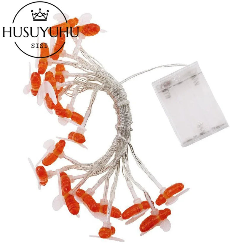 HUSUYUHU SISI IP65 Waterpro 10/20/30/40leds Bee Shaped LED String Lights Christmas Holiday Party Garden Decorative Fairy Lights HUSUYUHU SISI IP65 Waterpro 10/20/30/40leds Bee Shaped LED String Lights Christmas Holiday Party Garden Decorative Fairy Lights