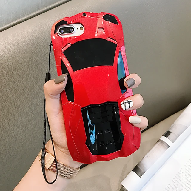 Cool 3D Sports Car Phone Case For iPhone X 10 XS 6 6s 7 8 Hard PC