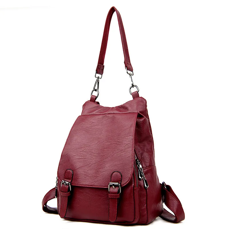 

Ladies' Backpack Korean Version of The New Trend Women's Shoulder-bag Multifunctional Two-use Leisure Travel Retro Backpack Bag
