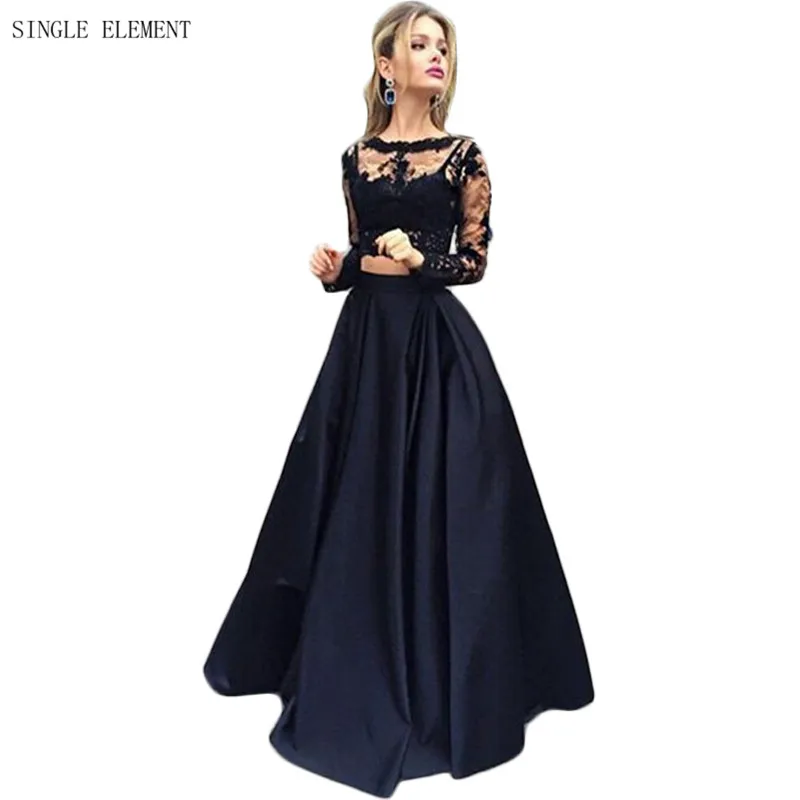 Black lace full length evening dress Black lace full length evening dress