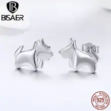 Стерлингового серебра 925 маленькие животные маленький щенок чистое серебро домашних животных серьги-гвоздики в виде собаки для женщин ювелирные изделия из стерлингового серебра Brincos