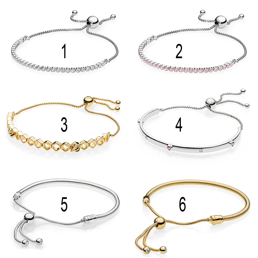 

925 Sterling Silver Bracelet for Women HoneyBee Explosion Of Love Moments Signature Shine Sliding Bracelet fit Lady Jewelry