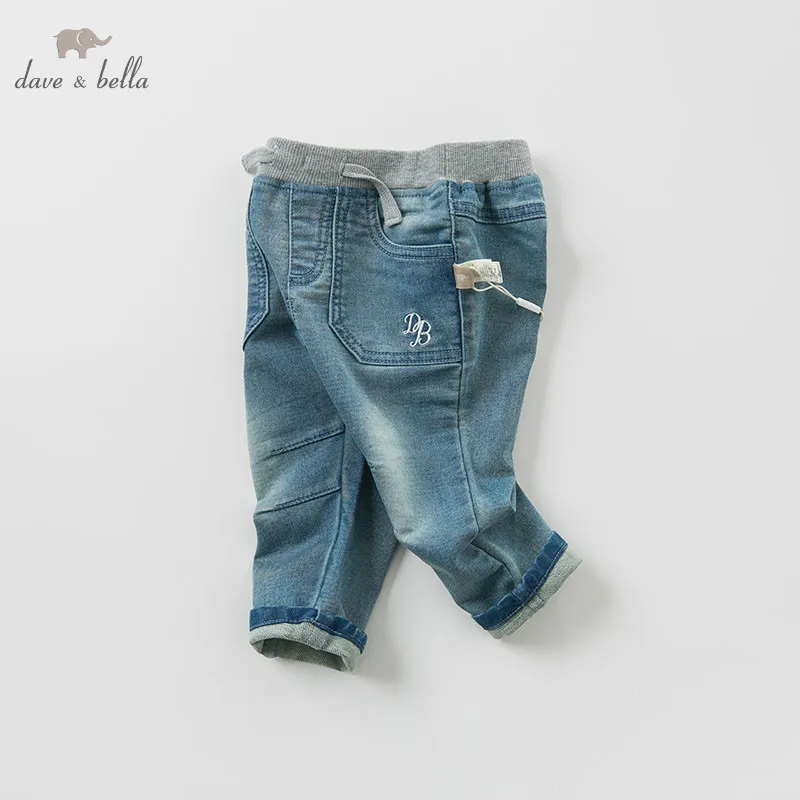 DBM10107-2 dave bella spring baby boys jeans children full length clothes kids pants infant toddler trousers