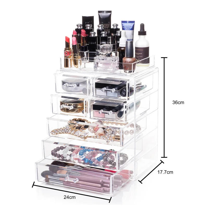 CHOICEFUN, большая прозрачная акриловая Кисть для макияжа, косметическая коробка для макияжа, органайзер, пластиковый ящик для стола, Органайзер - Цвет: SF-1543-7