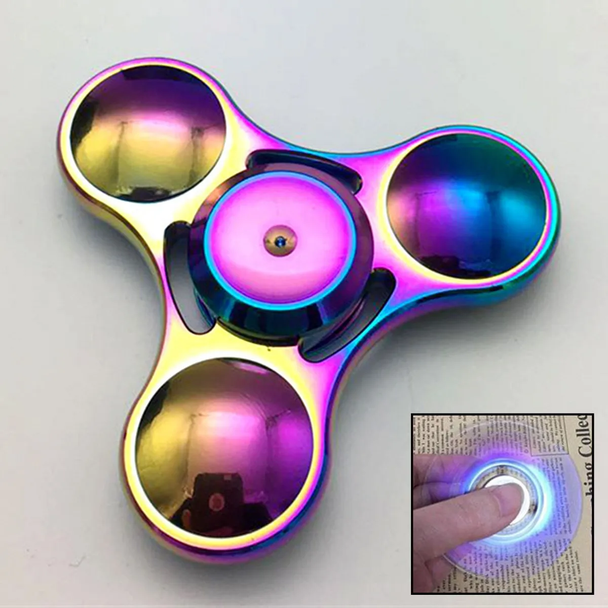 

Funny EDC Colorful Fidget Hand Spinner Gadget Tri-Spinner Finger Reduce Stress Gadget Toys For Children Adult