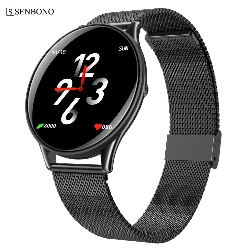 

SENBONO SN58 Smart watch IP68 waterproof Tempered glass Activity Fitness tracker Heart rate monitor Sports Men women Smart band