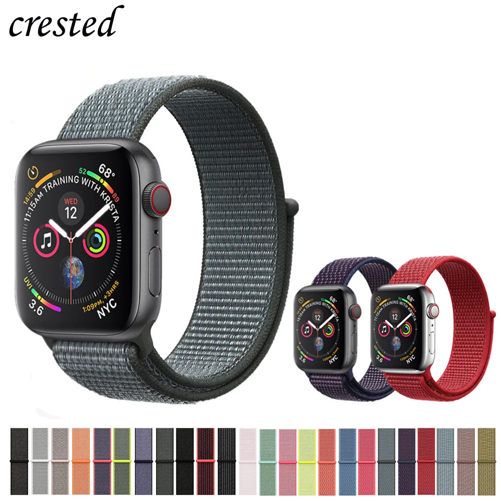 Нейлоновый ремешок для часов аpple 42 мм 38 iwatch 4 band 44 40 и высококачественный Браслет