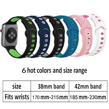 

Bemorcabo for Apple Watch Band,Soft Silicone Replacement Sport Wristband Strap Band Bracelet for iWatch Sport 38mm 42mm