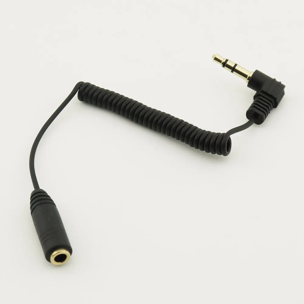 10pcs 3 5mm Male to Female Jack Headphone Mic Audio Adapter Coiled Spiral Cable Cord 0 6m