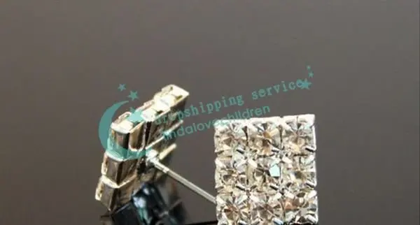 Beautiful jewelry full drill shiny simple square earrings Hot Drop Shipping/Free Shipping | Украшения и аксессуары