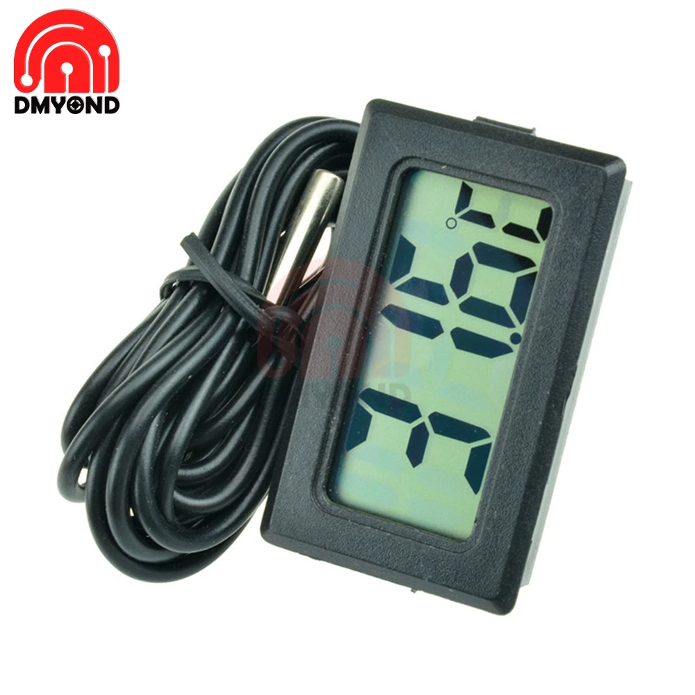 Digital LCD Thermometer Hygrometer Temperature Sensor TPM-10 Meter Weather Station Diagnostic-tool Thermal Regulator 2m 200CM - Цвет: Black