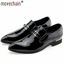 Мужские модные модельные туфли из лакированной кожи без шнуровки туфли в деловом стиле лёгкие кожаные туфли типа мокасин мужская повседневная обувь Мокасины мужские вечерние свадебные туфли на плоской подошве европейские размеры 38-45