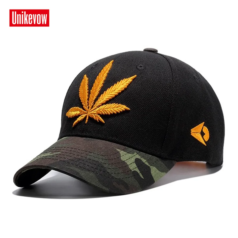 High quality Baseball Cap Unisex Sports leisure hats leaf embroidery sport cap for men and women hip hop hats  