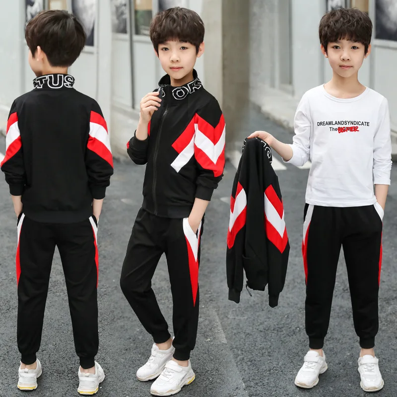 Children Clothing Sports Suit for Boys and Girls Hooded Outwears Long Sleeve Boys Clothing 3PC/Set Casual Tracksuit