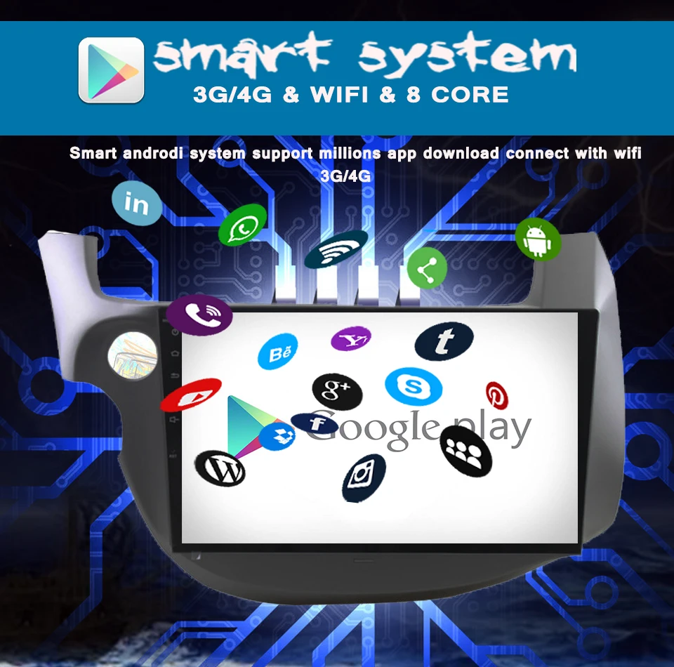 Discount IPS 10.1" Octa 8 core 2G RAM 32 ROM 2 din Android 9.0 Car DVD GPS Navi For Honda fit 2007 2008 2009 2010 2012 13 Tape Recorder 10