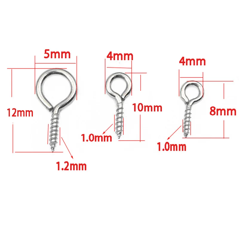 100 шт., нержавеющая сталь, маленькие овечьи глазки, гвоздь, винт для изготовления ювелирных изделий, концевой соединитель, коготь, подвеска "когти", DIY, аксессуары для ювелирных изделий