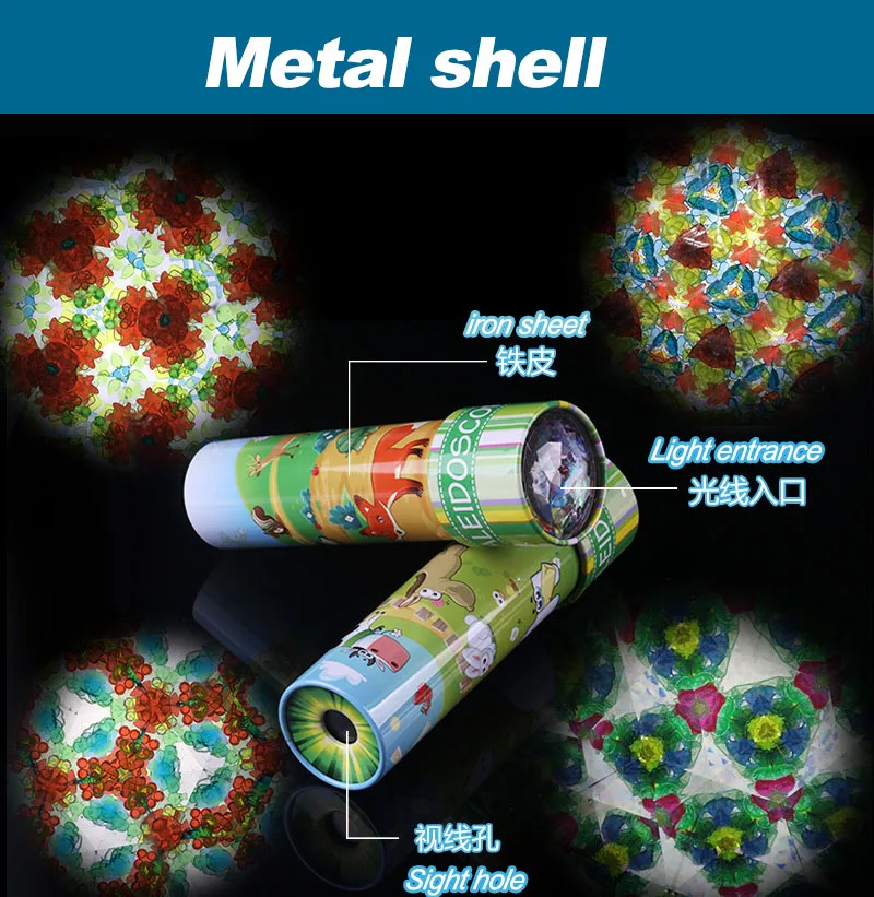 1 шт. большой вращающийся калейдоскоп деталей из листового металла, детские развивающие игрушки классическая призма, чтобы доставить вам другой мир