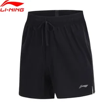 Li-Ning мужские шорты для бега, дышащие, обычные, подходят, 86% Nylong, 14% спандекс, подкладка, сплошной цвет, спортивные шорты AKSP023 CJFM19