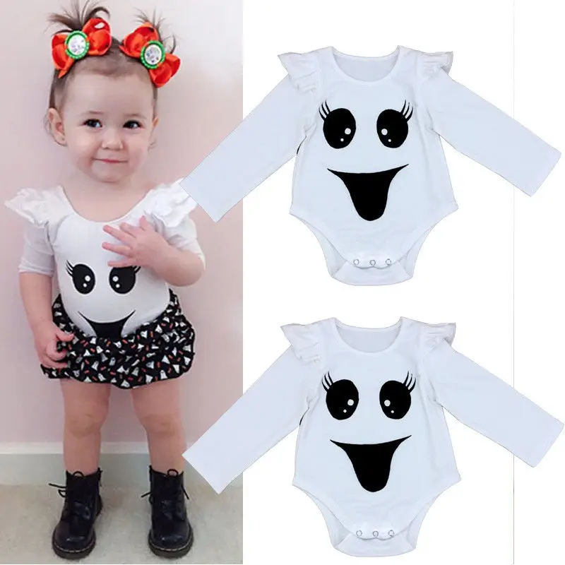 Newborn Infant Baby Girl Bodysuit Smiling Face Bodysuits Onesie Babies