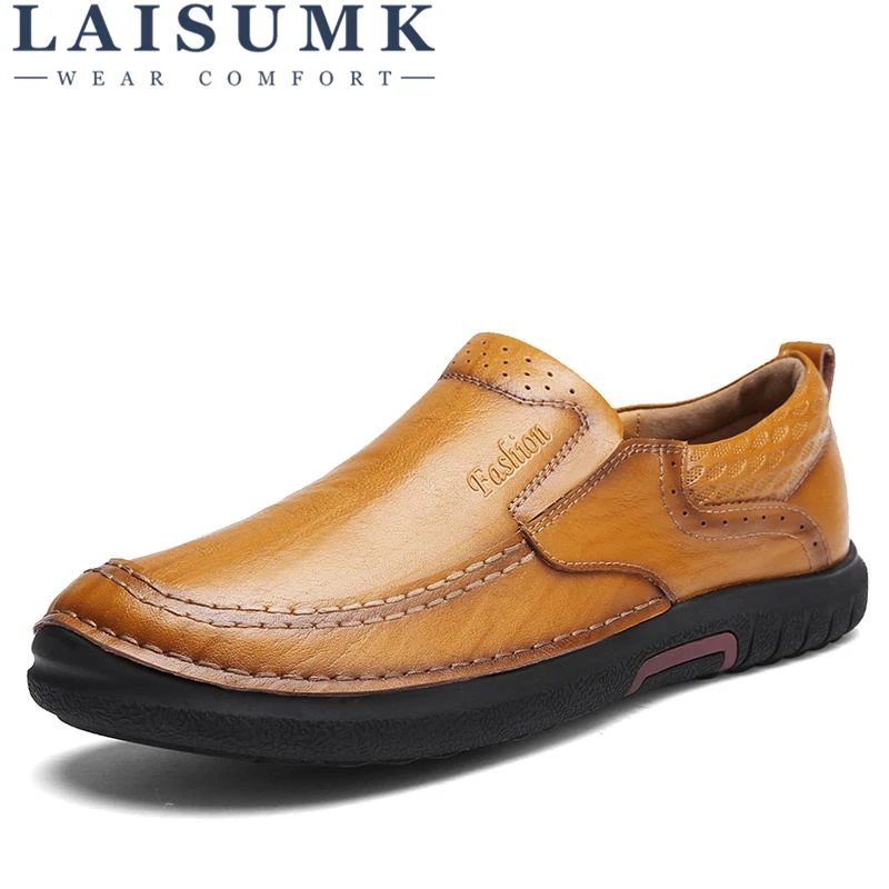 

LAISUMK brand Men Casual Shoes Three Colours Breathable Men Flats Shoes Luxury Shoes Oxfords