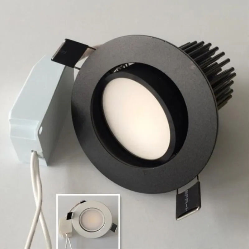 

Hot!!! Frosted Cover Led Downlight Dimmable 10w 15w 20w COB Led Fixture Ceiling Spotlight AC110-240V Black Shell/White Shell