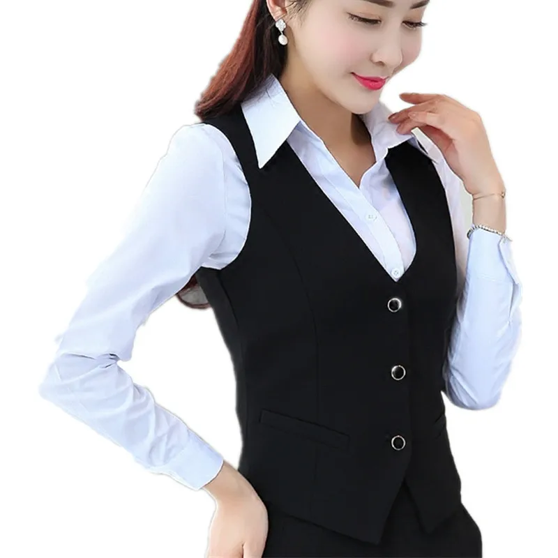 Cheap! Big Sale Work Career Black Women's Vest Office Business Bank