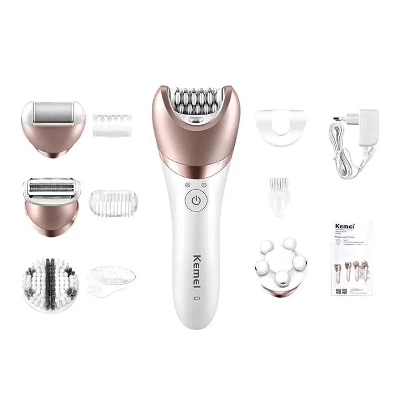 

5in1 Wet Dry Women Shaver Female Epilator Electric Shaver For Shaving Machine Lady Hair Removal Hair Trimmer Epilator For Face,B