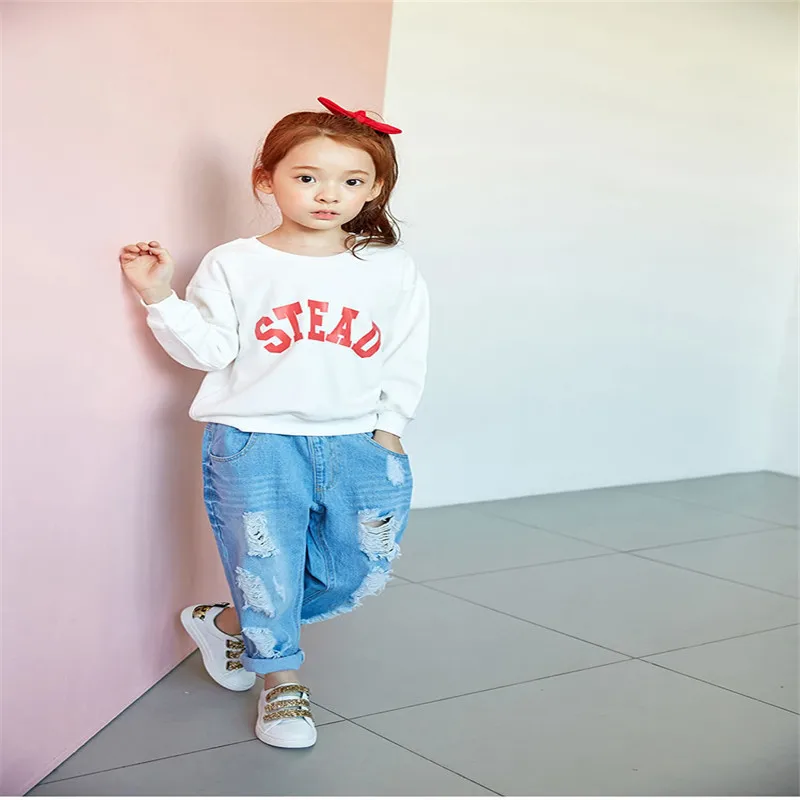 2016 Baby Girl 3-12Y Kids Letter Clothes green Hoodies tops Sweatsuit baby Girl pullover Spring Fall children clothing