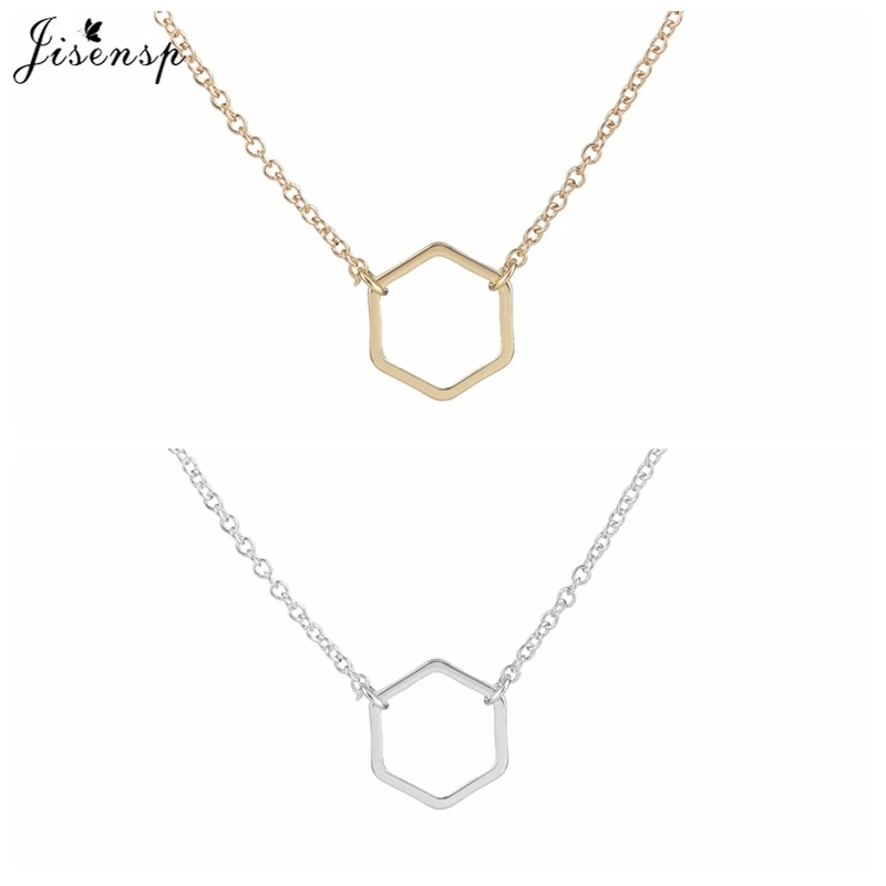 

Jisensp New Fashion Geometric Hexagon Necklace for Women necklaces & pendants Vintage Long Necklaces Men Jewelry Statement Gifts