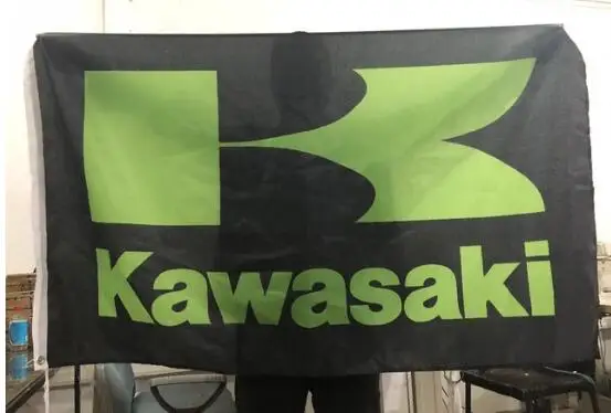 Флаг Kawasaki 3x5 футов баннер 100% полиэстер Автомобильный флаг бесплатная