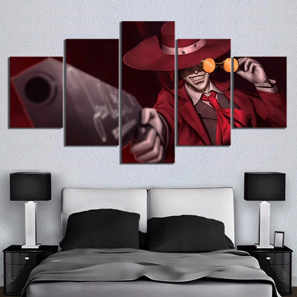 

Wall Art Poster HD Printed Modular Picture 5 Pcs Animate Hellsing Canvas Painting Cartoon Home Decoration Living Room Framework