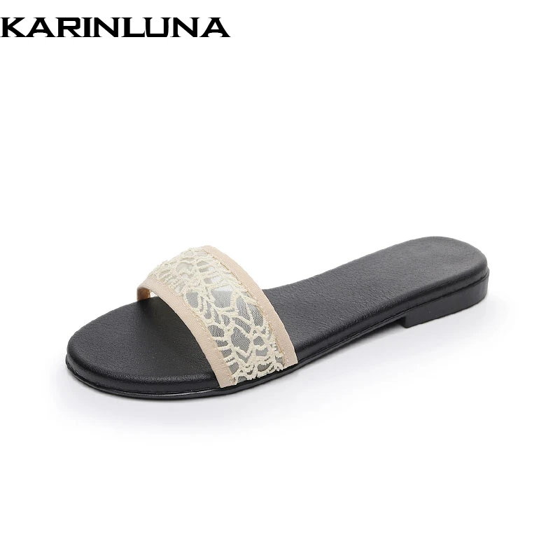 

Karinluna 2018 Summer Dropship Platform Mesh Slippers Women Low Heels Outdoor Slides Women Casual Shoes Woman Size 34-40
