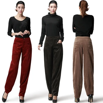

Womens Harem Pants 2017 New Spring and Summer Women Vintage Loose Trousers Female Casual Corduroy Pants/Ladies wide leg pants