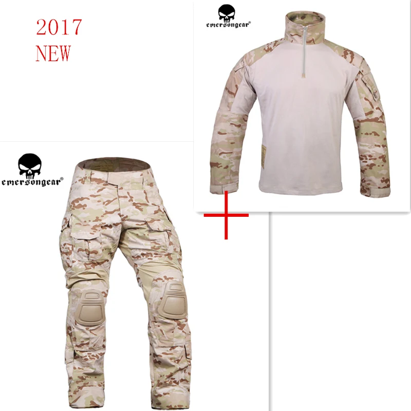 Мультикам Arid Emerson bdu G3 Униформа Рубашка Брюки с наколенниками страйкбол waregame