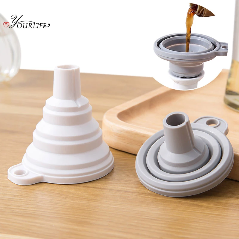 

OYOURLIFE Foldable Telescopic Funnel Food Grade Silicone Liquid Dispenser Household Food Grade Baking Tools Kitchen Gadgets