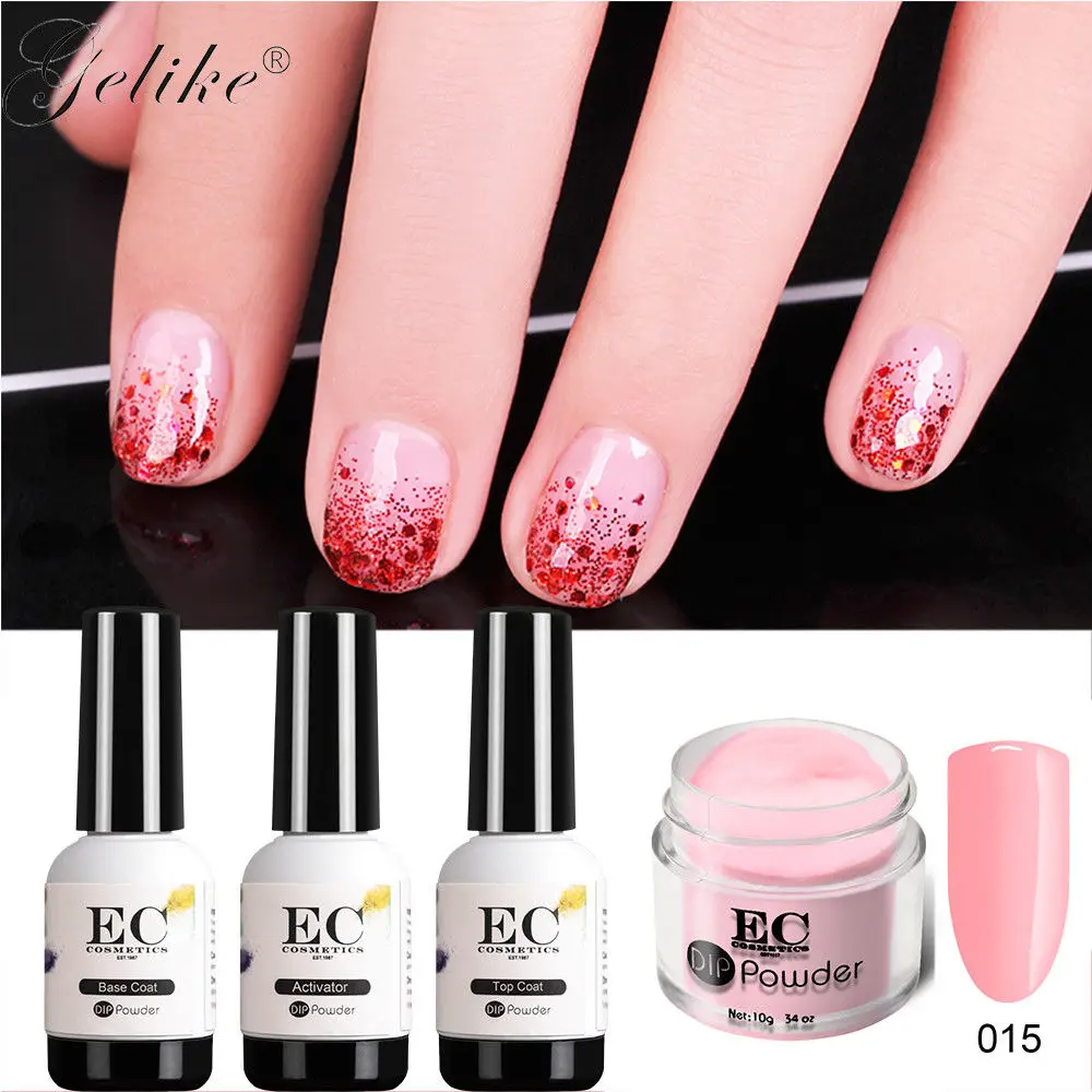 Gelike 10g Nail Dipping Powder Gradient Color French Glitter Dip without Lamp Cure Art Decorations | Красота и здоровье