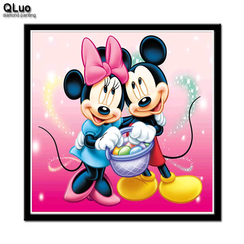 

QLuo Special price farmhouse decor diy 5d Diamond Painting Cross Stitch cartoon Mouse full round Mosaic diamond embroidery