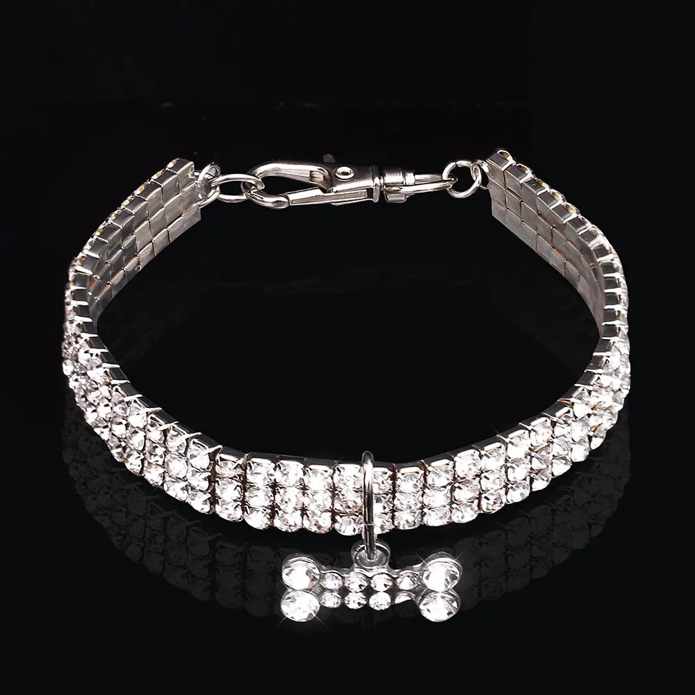 

Bling Rhinestone Dog Collar Crystal Puppy Chihuahua Pet Dog Collars Leash For Small Medium Dogs