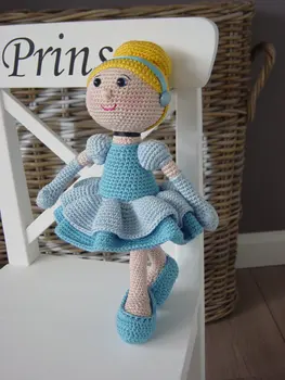 

Amigurumi Doll Crochet girls rattle toy doll gift