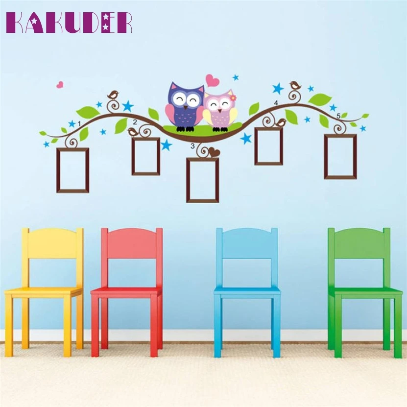 Наклейки на стену Zero Couple Owl Family виниловые наклейки для детской комнаты|sticker remover|baby